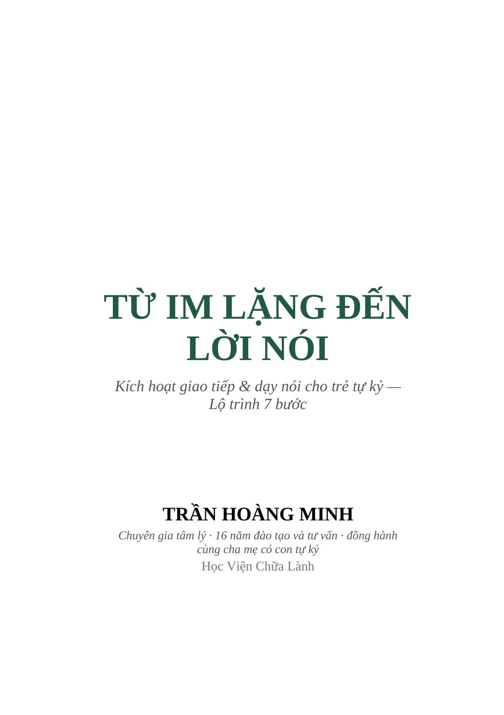 Từ Im Lặng Đến Lời Nói