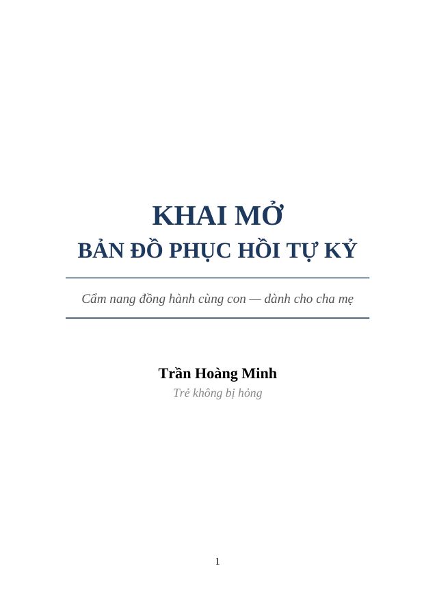 Khai Mở Bản Đồ Phục Hồi Tự Kỷ